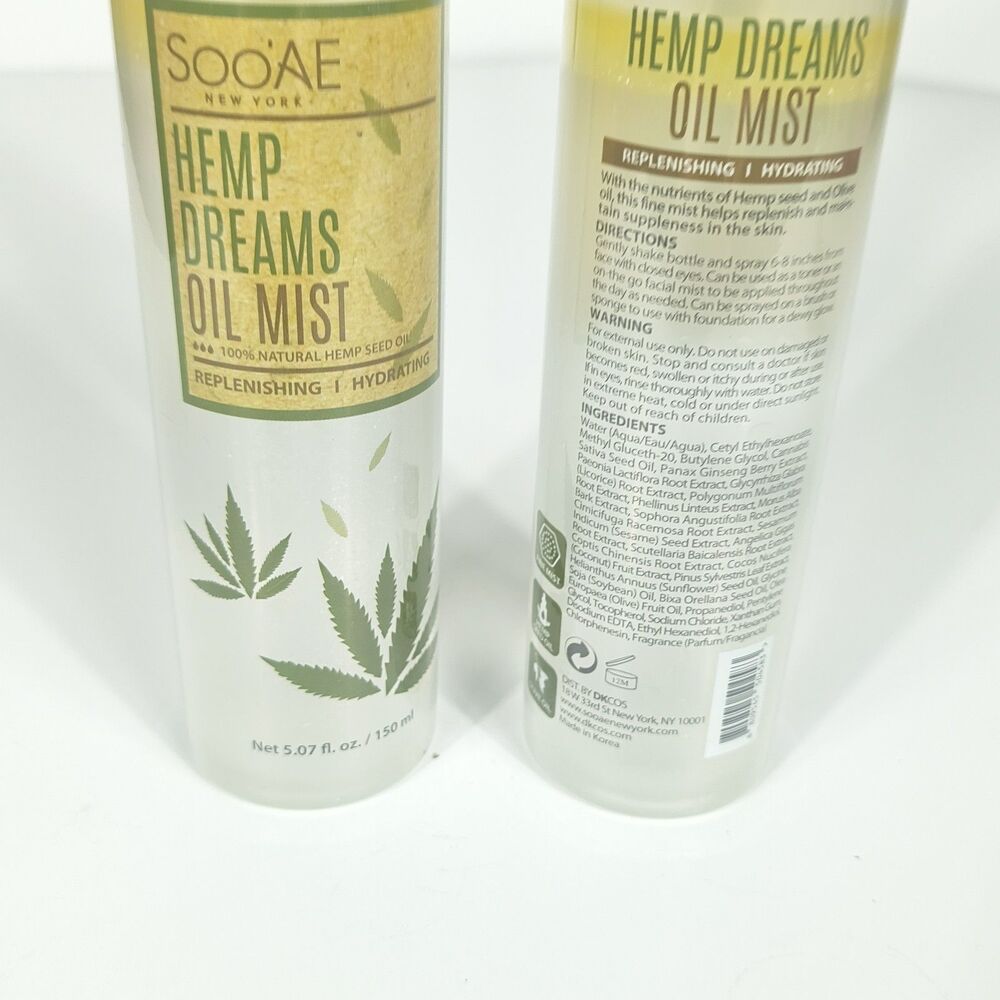 Soo'AE Hemp Dreams Oil Mist & Serum Skincare Set 4 Pc Hydating Face Care - Picture 3 of 6